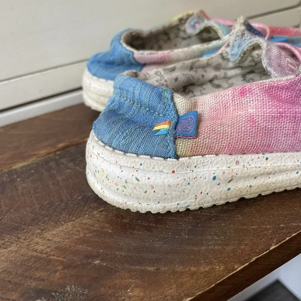 Hey‎ Dude Wendy Dreamer Magic Rainbow Unicorn Tie Dye Shoes Youth 9 Girls School